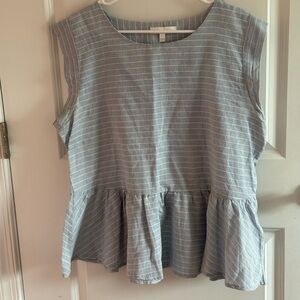 Striped Sleeveless Peplum Top